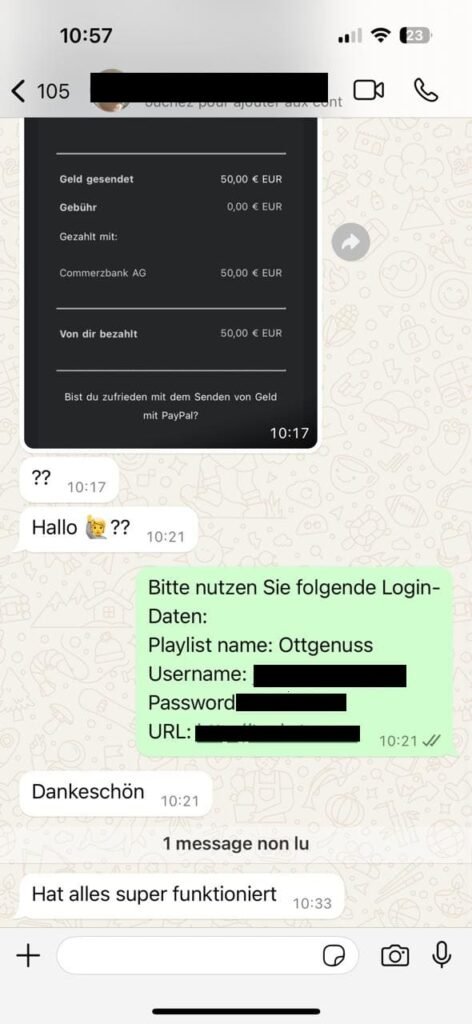 ottgenuss IPTV whatsapp bewertung